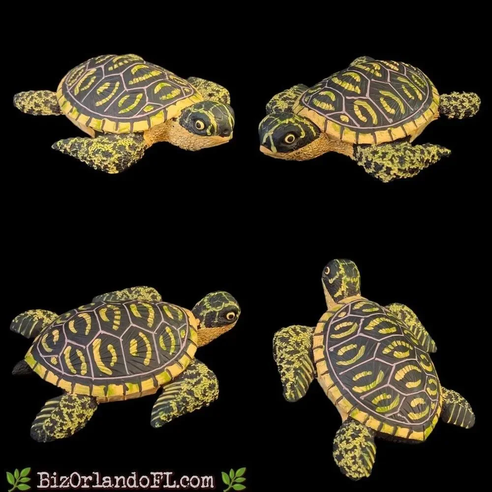 VINTAGE: AGiftCorp High-Quality Composite Resin Handpainted Sea Turtle Figurine